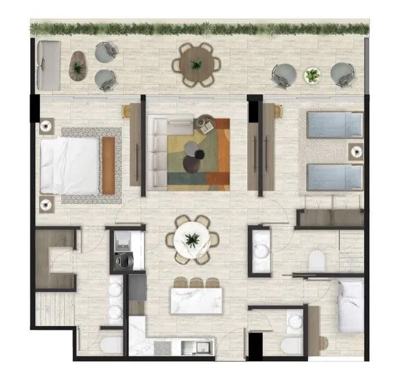 2 Bed + Service