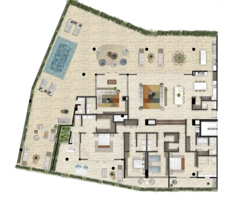 4 Bed + Family + Service (Penthouse)